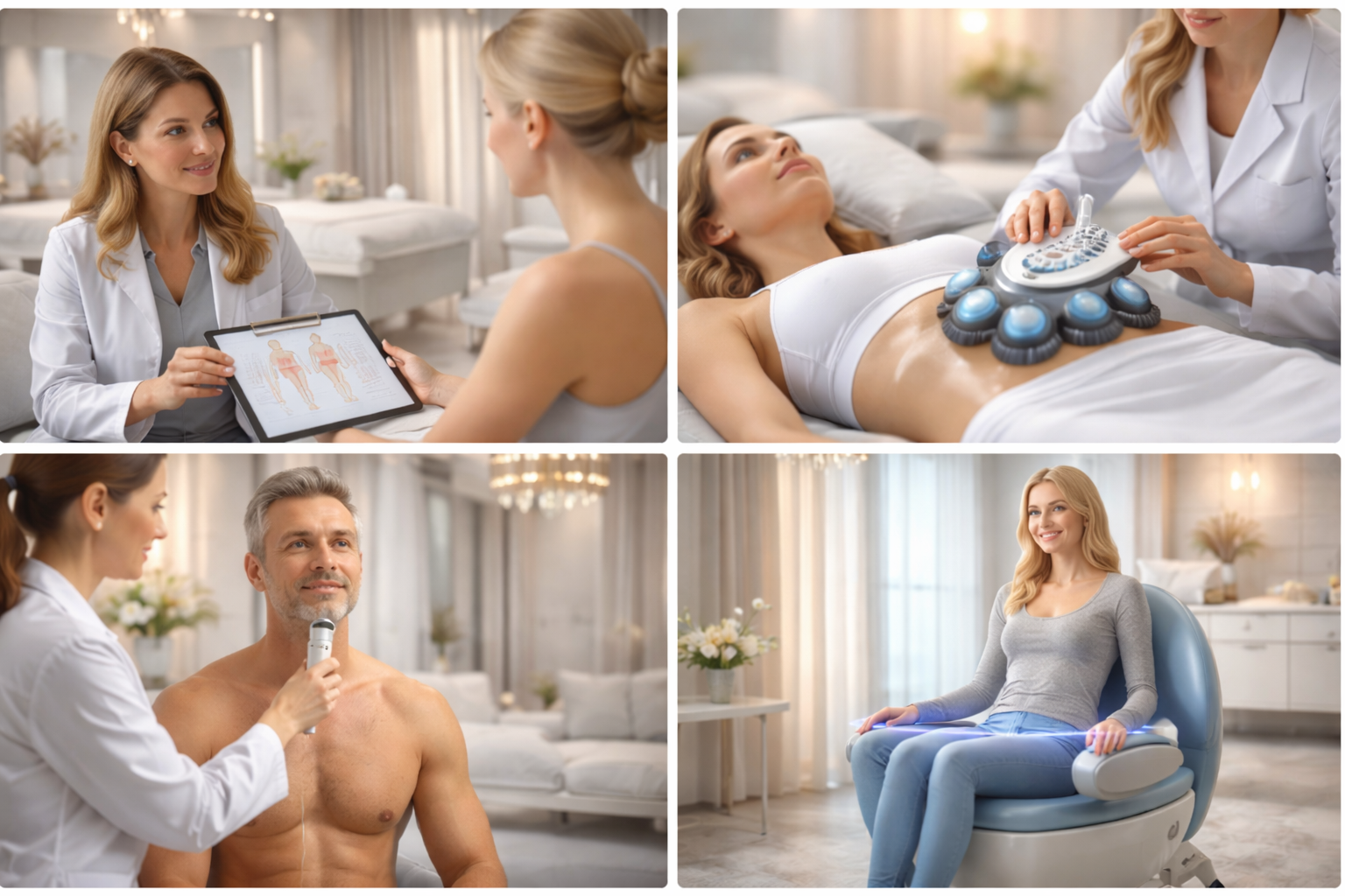 Collage of treatment areas and results